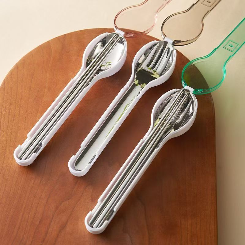 Outdoor Camping Knife - 휴대용 수저 세트 보관함 포함 캠핑
