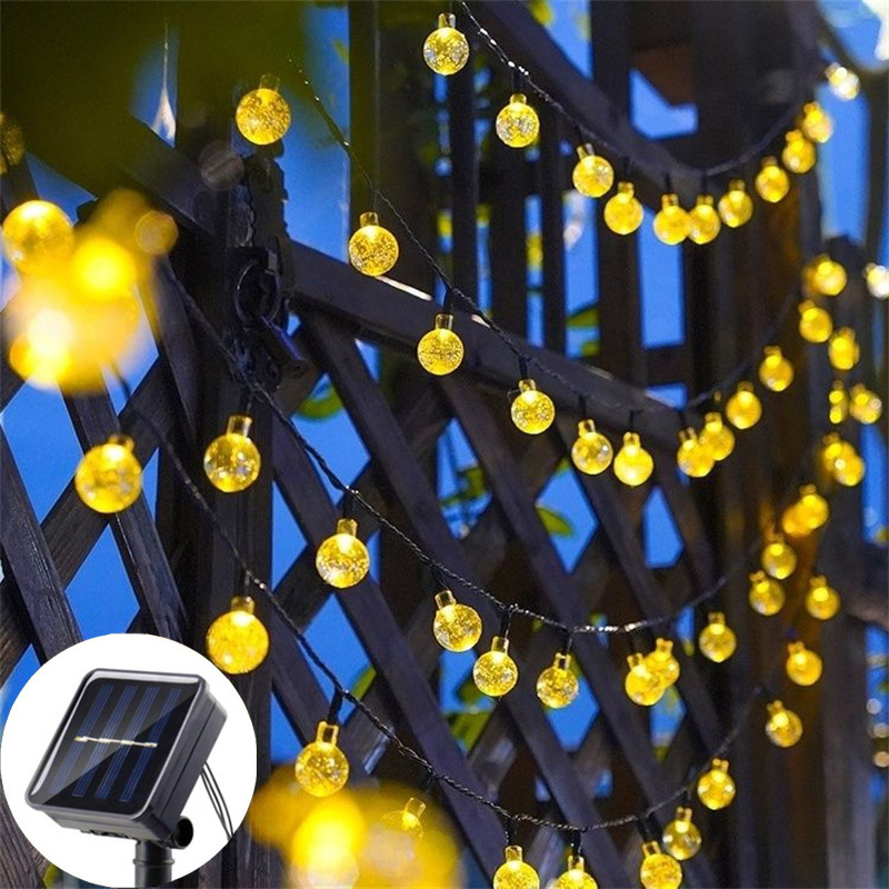 Outdoor Camping Lights String - 태양광 크리스탈 볼 요정 스트링 조명