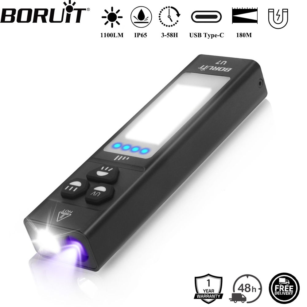Battery Outdoor Camping - BORUiT U7 UV LED EDC 손전등