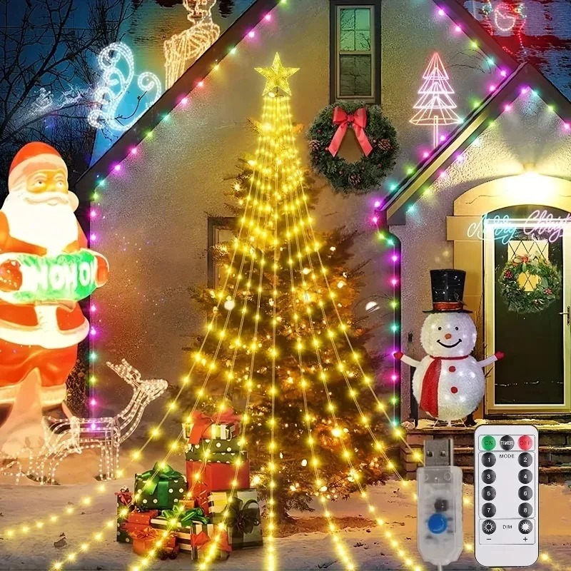 Outdoor Camping Lights String - USB 전원 스타 폭포 LED 스트링