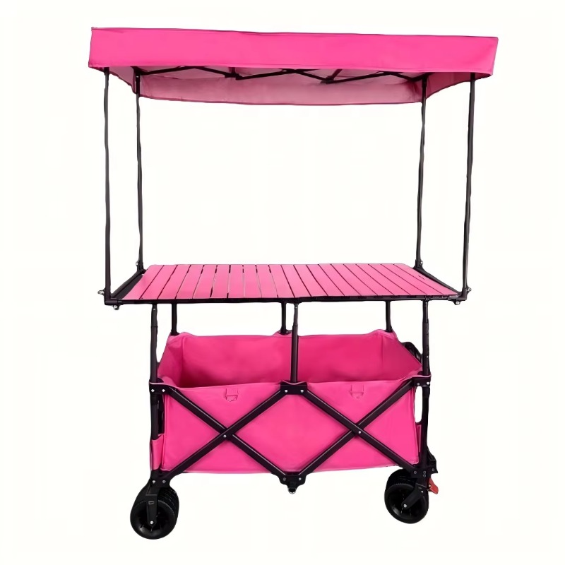 Outdoor Camping Trolley - 접이식 철제 테이블 트롤리 카트 노점