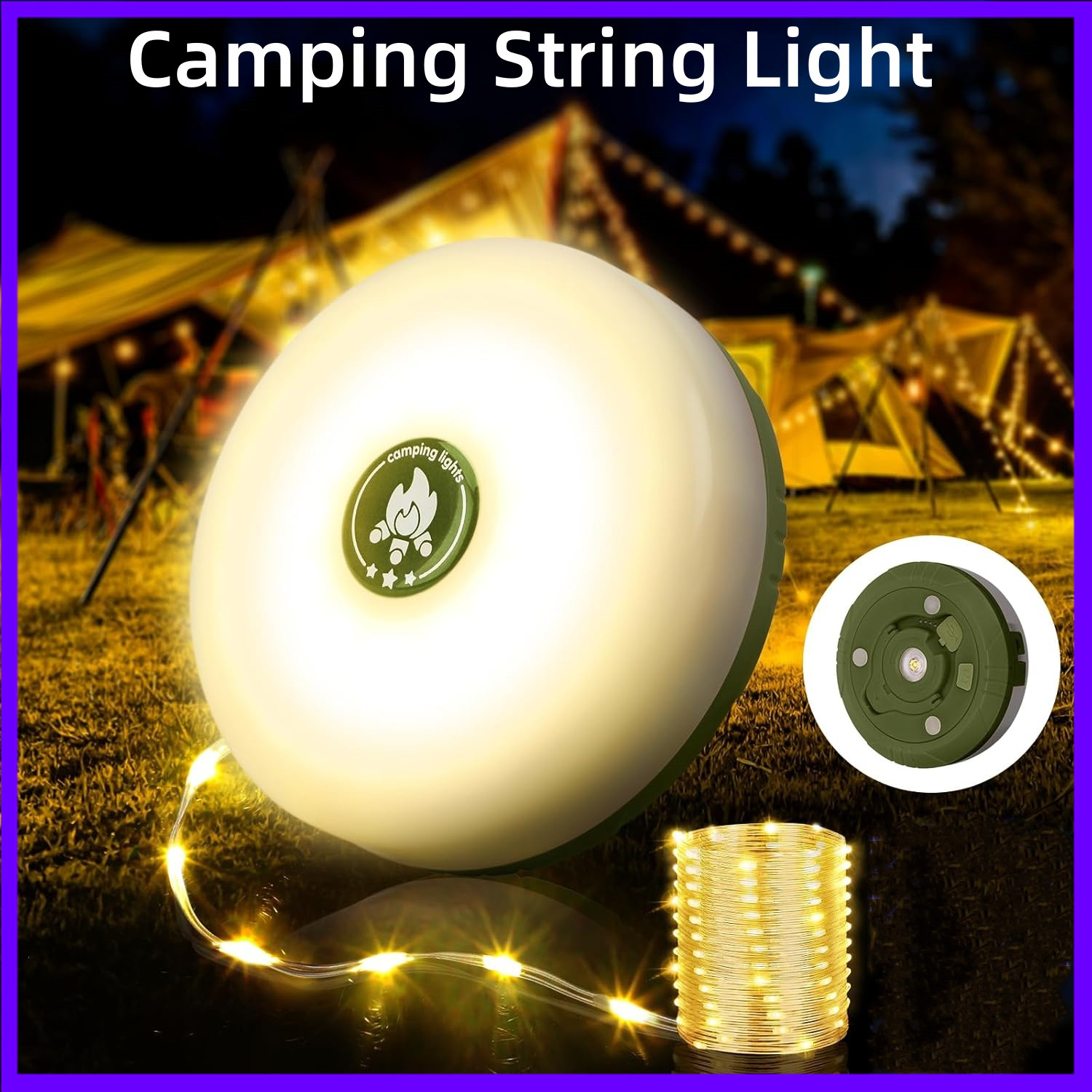 Outdoor Camping Lights String - 야외 LED 스트링 라이트 10M 방수