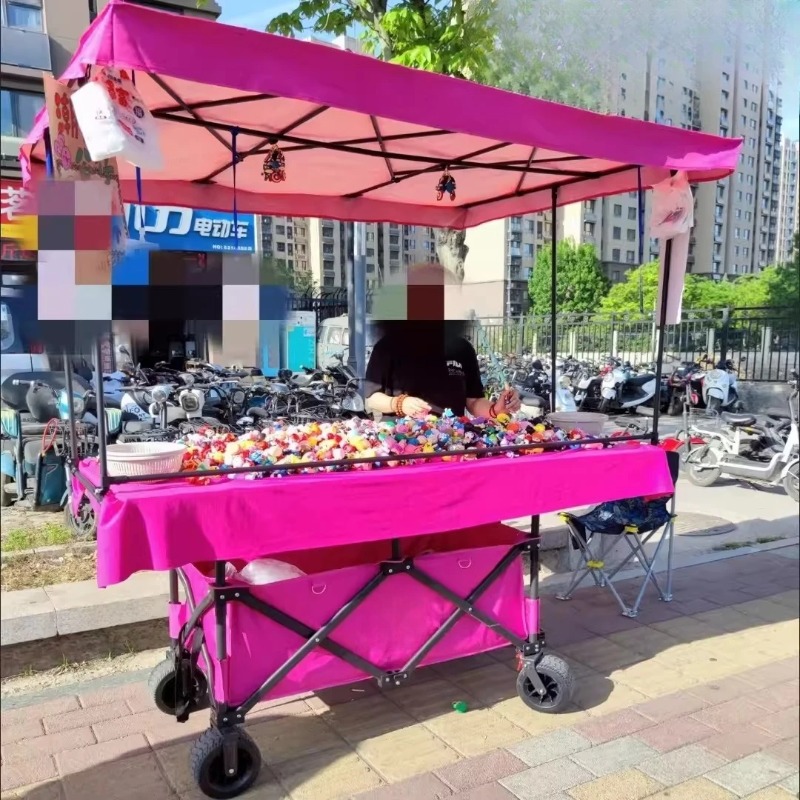 Outdoor Camping Trolley - 대형 테이블판이 있는 이동식 노점 트롤리,