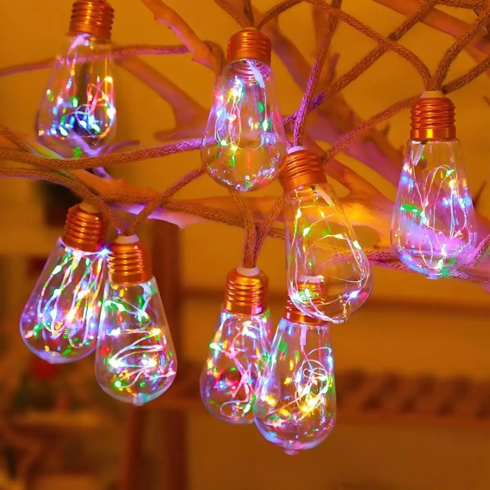1PC10/20LED 야외 대마 로프 파파야 라이트 스 - Outdoor Camping Lights String 리뷰 및 가격