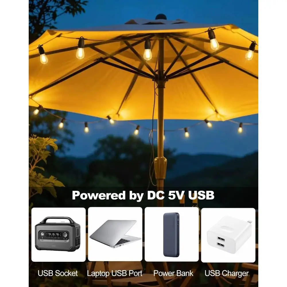 24.6피트 USB 전원 스트링 조명, 10개 LED  - Outdoor Camping Lights String 리뷰 및 가격