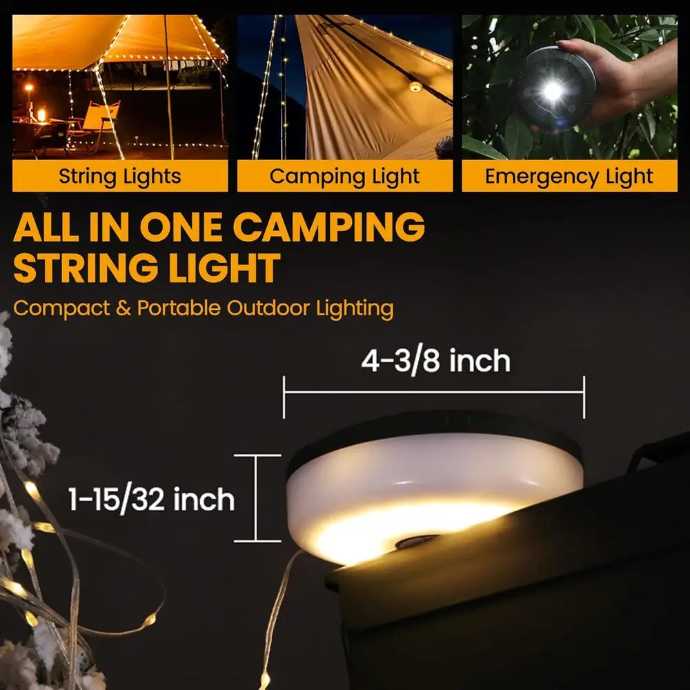 충전식 캠핑 스트링 조명, 텐트, 차양, 야외 캠핑용  - Outdoor Camping Lights String 리뷰 및 가격