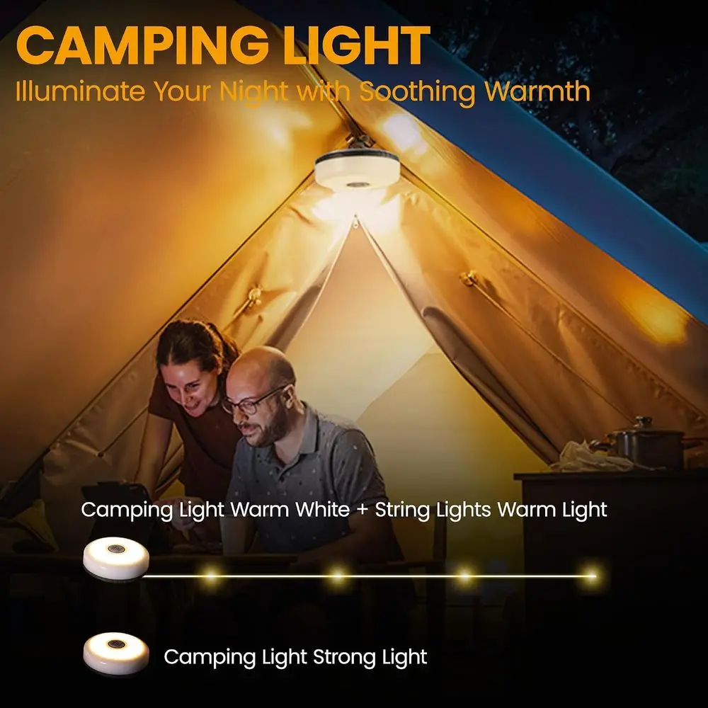 충전식 캠핑 스트링 조명, 텐트, 차양, 야외 캠핑용  - Outdoor Camping Lights String 리뷰 및 가격