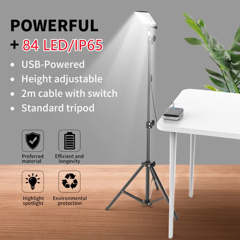 삼각대가 있는 조절 가능한 LED USB 전원 램프,  - Outdoor Camping Videos 리뷰 및 가격