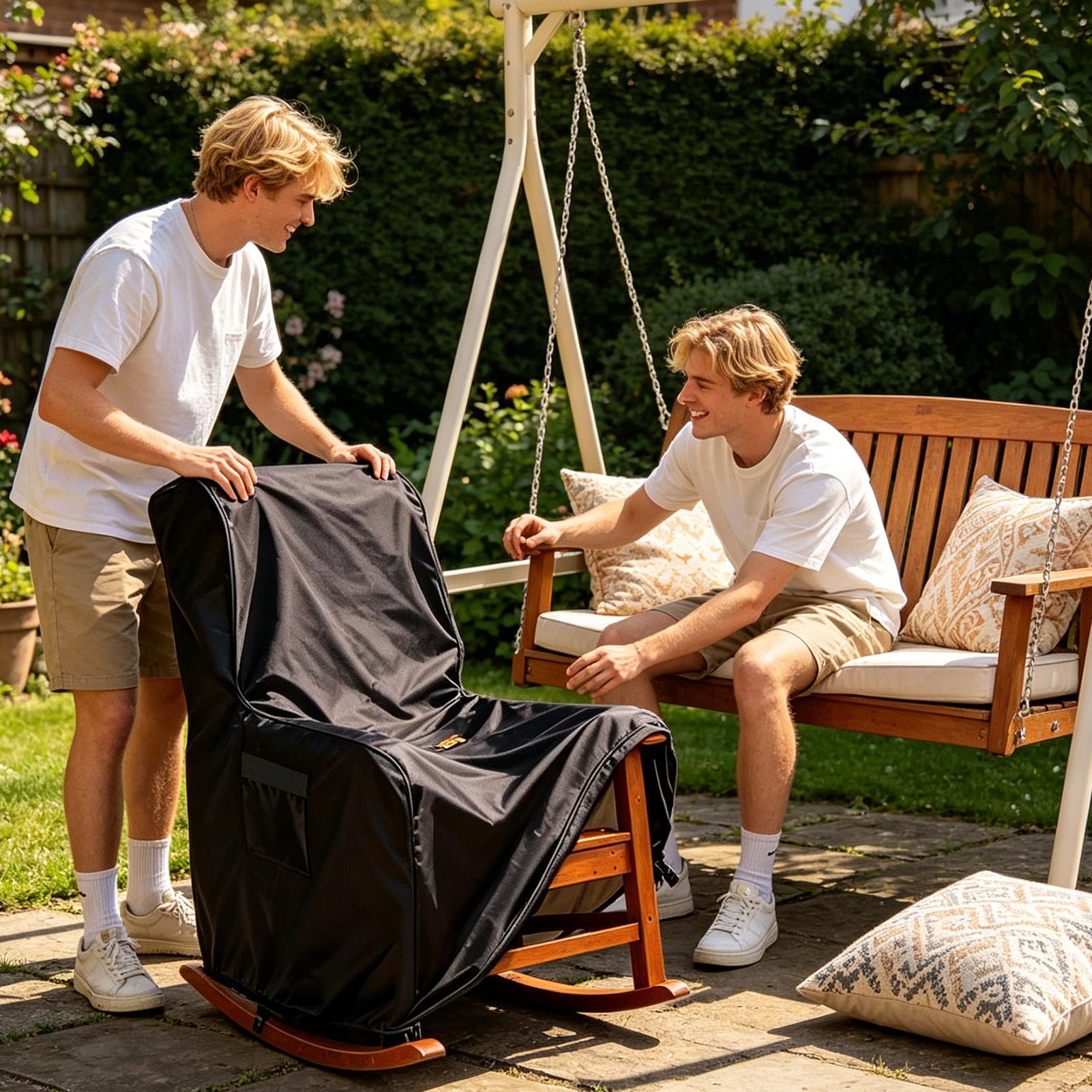 라운지 의자 커버 야외 가구 보호 커버 파티오 잔디밭  - Outdoor Camping Chairs 리뷰 및 가격