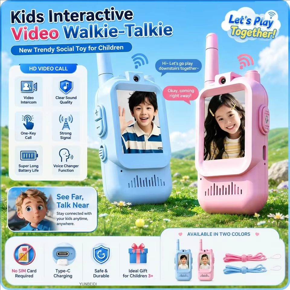 어린이용 비디오 무전기 2팩 충전식 유아용 장난감 실내 - Outdoor Camping Toys 리뷰 및 가격