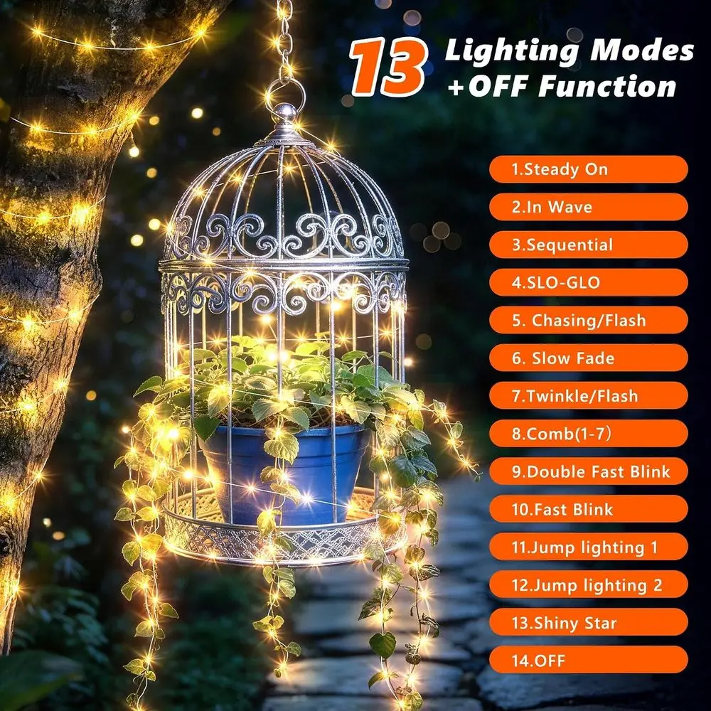 캠핑용 스트링 조명, 66피트 200LED 충전식, 따 - Outdoor Camping Lights String 리뷰 및 가격