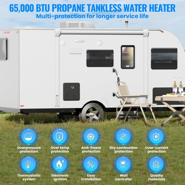 휴대용 RV 순간 가스 온수기 12V |   야외용 직 - Outdoor Camping Heater 리뷰 및 가격