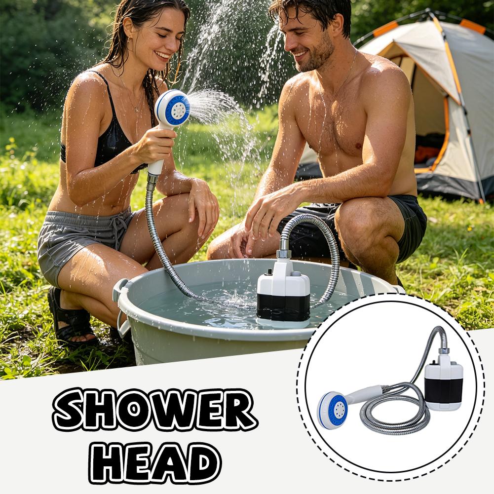 휴대용 전기 캠핑 샤워 펌프, 충전식 야외 샤워 헤드, - Outdoor Camping Heater 리뷰 및 가격