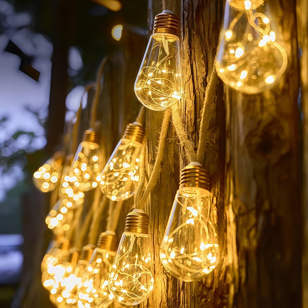 10/20LED 야외 태양광 조명줄, 방수 전구 걸이형 - Outdoor Camping Lights String 리뷰 및 가격