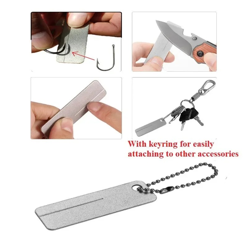 포켓 다이아몬드 샤프너 낚시 바늘, 칼날, 손톱, 열쇠 - Outdoor Camping Knife 리뷰 및 가격