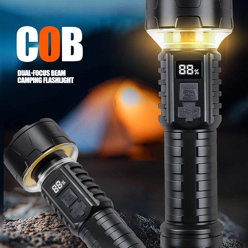 1/2PCS/A 세트 고강도 파워 LED 손전등 비상용 - Battery Outdoor Camping 리뷰 및 가격