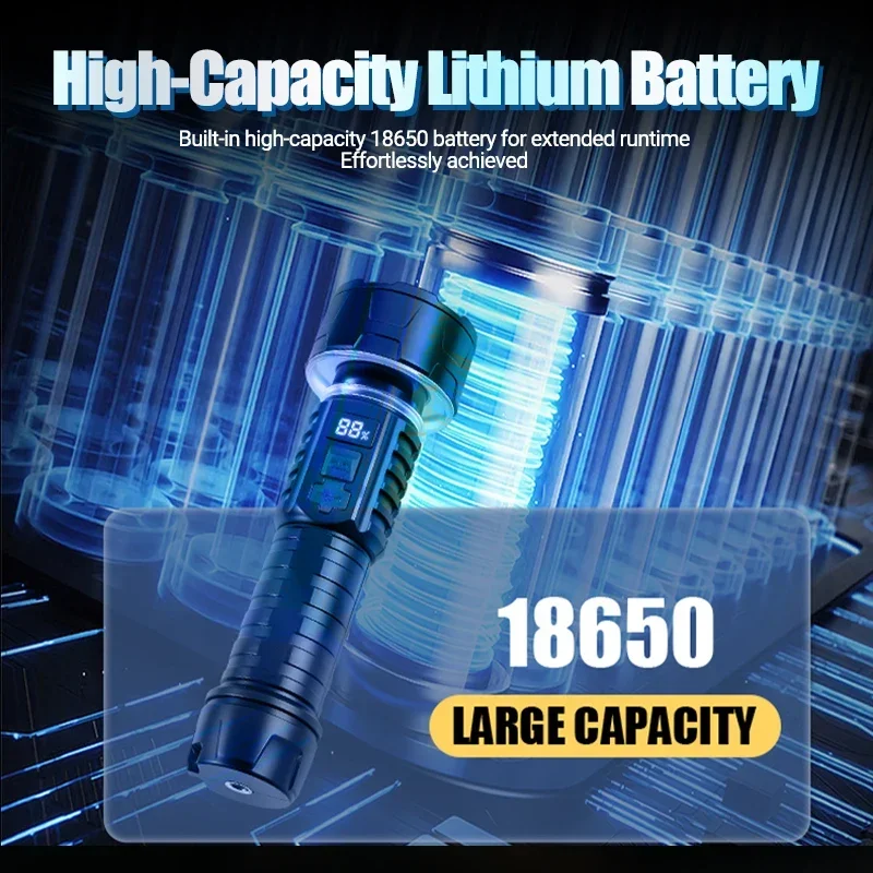 1/2PCS/A 세트 고강도 파워 LED 손전등 비상용 - Battery Outdoor Camping 리뷰 및 가격