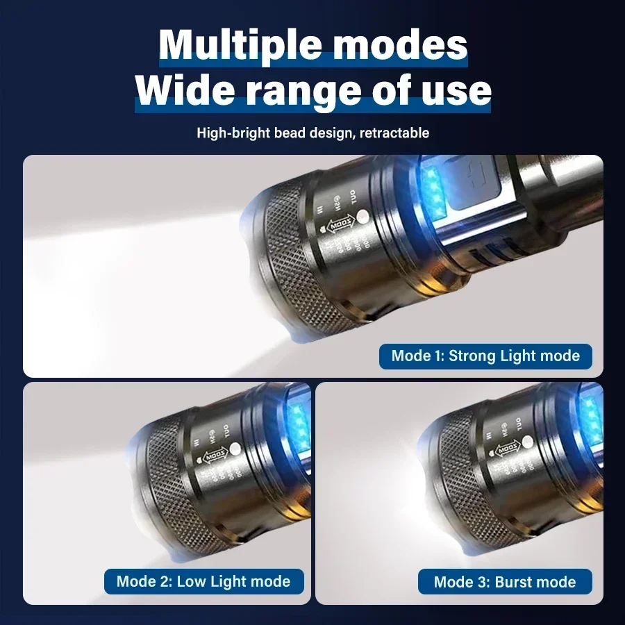 전술용 LED 손전등 2000LM USB 충전식 방수  - Battery Outdoor Camping 리뷰 및 가격